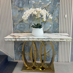 Emirates Marble Console Table (140 cm) Available in Gold or Silver