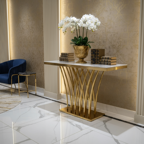 Audrey Console/Entryway Table (Available in Gold or Silver)