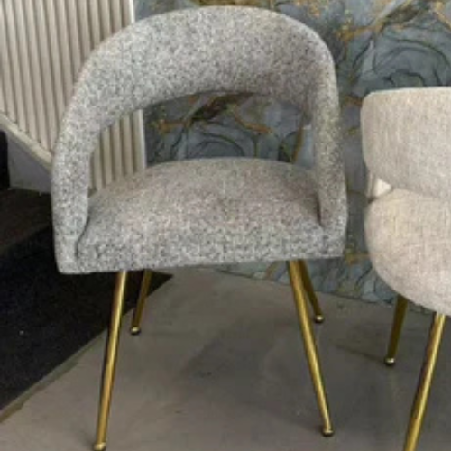 Juliette Textured Fabric Dining Chairs (Available in Cream or Grey)