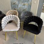 Alley Velvet Dining Chairs (Available in Black, Taupe, Light Grey or Dark Grey) For a Set of 2