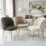 Carlos Textured Fabric Dining Chair (Available in Beige or Off white)