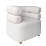 Velour Crest Material Occasional Chair (Cream)