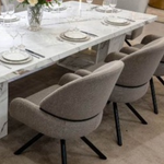 Fushion Textured Fabric Dining Chair (Grey)