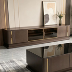 Marcellus TV Stand/Plasma Unit (Brown/Gold) 200 cm