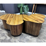 Clover Teak Wood Coffee Table Set (84/70 cm)