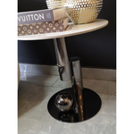 Luna Marble Side Table (Charcoal) 50 H cm