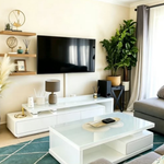 Extendable Austin TV Unit with matching Coffee Table (Available in Black/White or White) 180-240/130cm