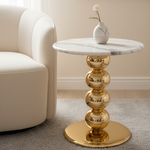 Virello Marble Side Table (45 H cm) Available in Gold or Gun metal