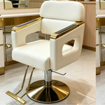 Premium Adjustable High End Salon Chair (White/Gold, Black/Gold or Black/Silver)