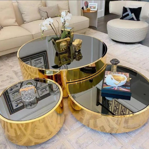 Cosmo Coffee Table Set (3 tables) Available in Gold or Silver