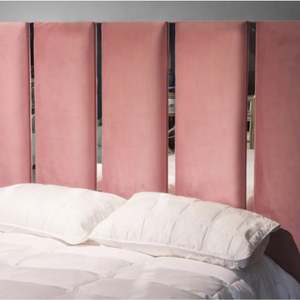 Lionelle Blush Pink/Silver Headboard (Double)