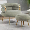 Caleb Boucle Occasional Chair with matching ottoman (Grey)