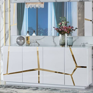 Hudson Sideboard/Server (Glossy White/Gold)