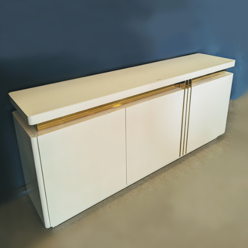 Chennai Glossy White Sideboard/Server (180 cm) Gold