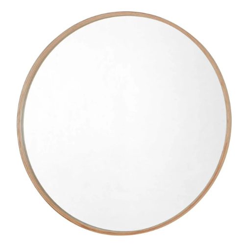 Round Oak Mirror (80 cm)