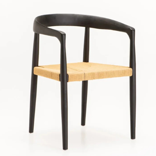 Solid Elm Wood Dining Chair (Available in Natural or Black)