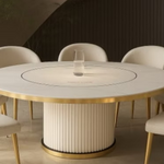 Platinum Fluted Dining Table (160 cm) White