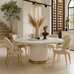 Platinum Fluted Dining Table (160 cm) White