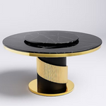 Azure Marble Dining Table (130 cm) Black/Gold