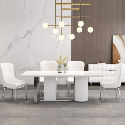 Lincoln Glossy White Dining Table (200 cm)