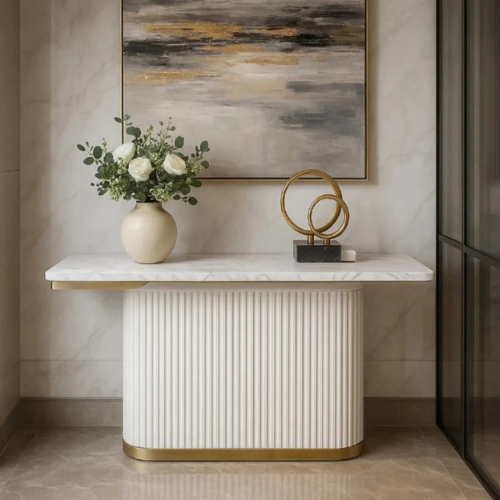 Platinum Fluted Console/Entryway table (140 cm) Available in Black or White