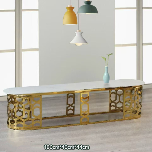 Lea Marble TV Unit/Plasma Stand (Gold) 180 cm