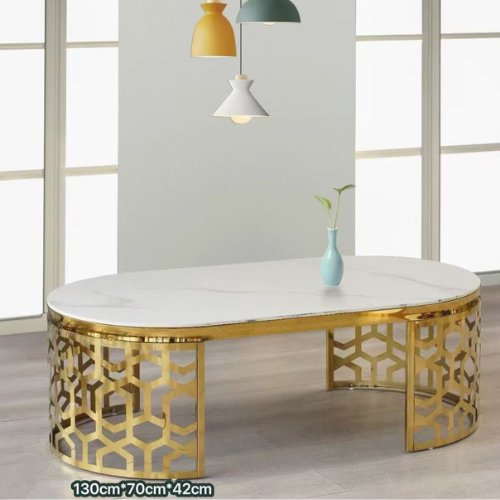 Lea Marble Coffee Table (Gold) 130 cm