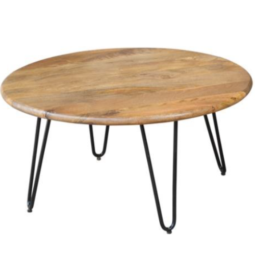 Kirby Mango Wood/Metal Coffee Table (80 cm)