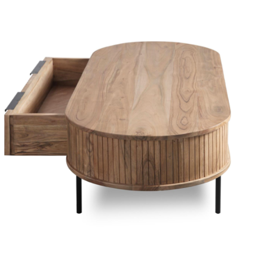 Tavlo Acacia Wood Coffee Table (118 cm)