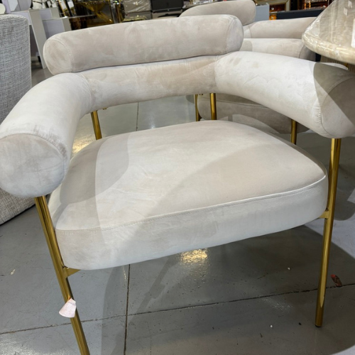 Lumi Velvet Dining Chair (Cream)