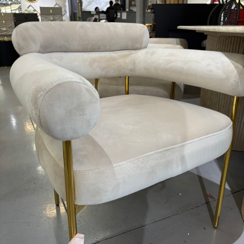 Lumi Velvet Dining Chair (Cream)