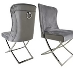 Anah Velvet Ring Dining Chair -Silver (Available in Grey)