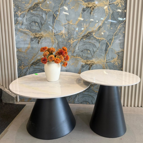 Zain Nesting Marble Coffee Table Set (Black)