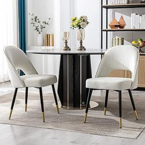 Akira Teddy Fleece Dining Chair (White)