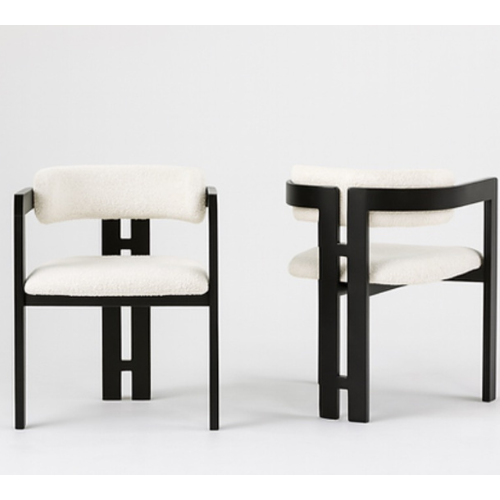 Lattice Fleece Dining Chairs (White) Sold as a Set of 2