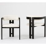 Lattice Fleece Dining Chairs (White) Sold as a Set of 2