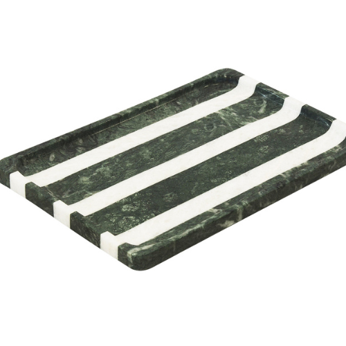 Rectangular Marble Tray (Green/White) 30 cm