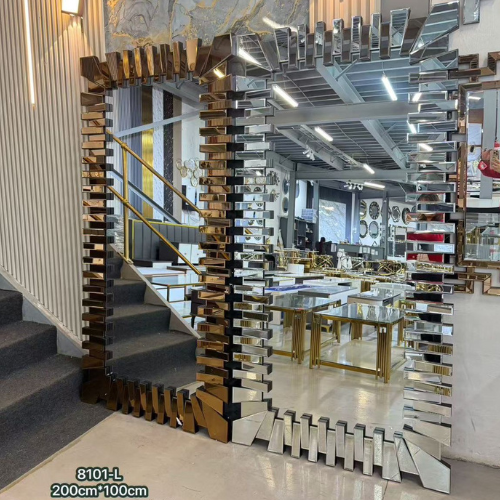 Cleo Rectangular 3D Mirror (200 cm) Available in Silver or Rose Gold