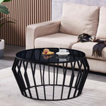 Rodney Glass/Metal Coffee Table (80 cm)