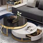 Lualle Nesting coffee Table (Black/Gold/White) 70/50 cm