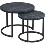 Alana Nesting Side Tables (Set of 2) Marble/Metal