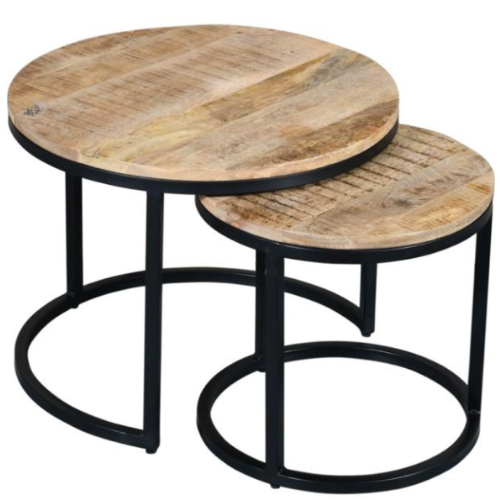 Calvin Nesting Coffee Table set (Mango wood/Metal)