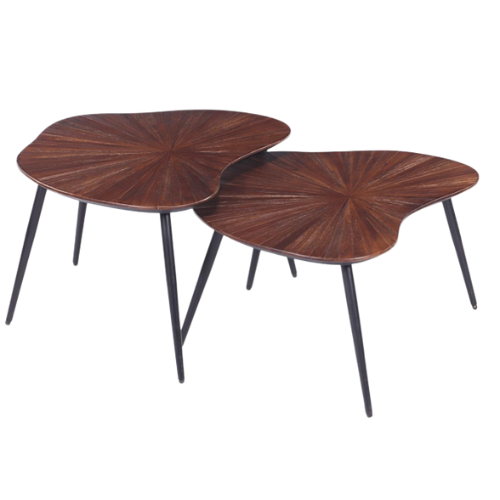 Malta Nesting coffee tables (Set of 2) Rust Brown Finish