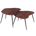 Malta Nesting coffee tables (Set of 2) Rust Brown Finish