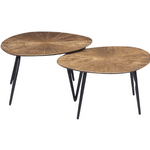 Northside Nesting coffee tables (Set of 2) Antique Brass Finish