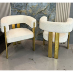 Phoenix Fleece Dining Chairs (Gold/White) Sold as a Set of 2