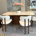 Phoenix Marble Dining Table (Brown/Gold) 200 cm