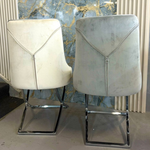 Libbie Velvet Dining Chair in Silver Frame (Available in Cream or Grey)