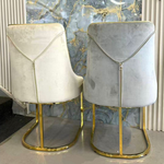 Fedor Velvet Dining Chair in Gold Frame (Available in Cream or Grey)