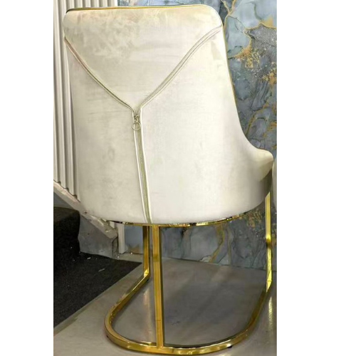 Fedor Velvet Dining Chair in Gold Frame (Available in Cream or Grey)